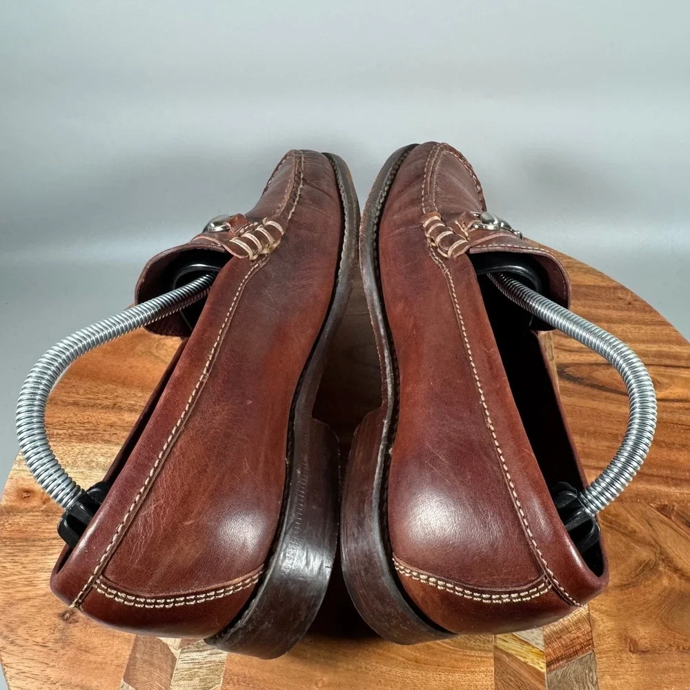 Cole Haan Women Brown Leather Bit Loafers Handsewn Moccasin Shoes 7.5 B Brazil
